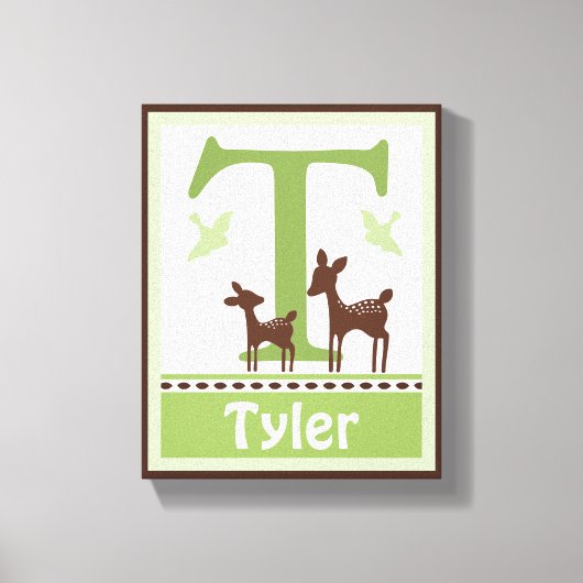Willow Organic Deer Canvas Letter Name Print 8x10 (Voorkant)