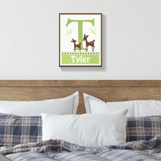 Willow Organic Deer Canvas Letter Name Print 8x10 (Insitu (Slaapkamer))