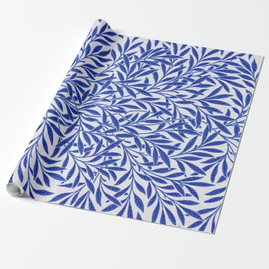 Willow Pattern William Morris Wrapping Paper Cadeaupapier (Uitgerold)