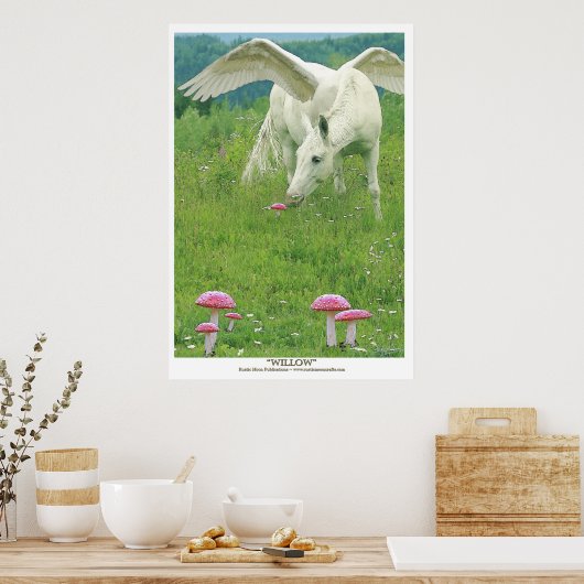 "WILLOW" Pegasus Fantasy Art Poster (Keuken)