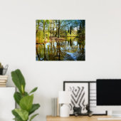 Willow Pond Water Reflection Poster (Thuiskantoor)