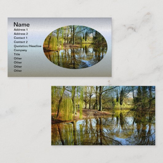 Willow Pond Water Reflection Visitekaartje (Voorkant / Achterkant)