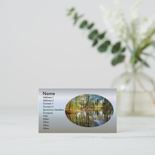 Willow Pond Water Reflection Visitekaartje (Staand voorkant)