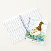 Willow Ptarmigan Alaska State Bird Blue Waterverf Notitieboek (Binnen)