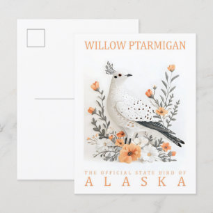 Willow Ptarmigan Bird of Alaska Verenigde Staten R Briefkaart