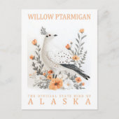 Willow Ptarmigan Bird of Alaska Verenigde Staten R Briefkaart (Voorkant)