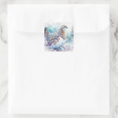 Willow Ptarmigan Winter Art Vierkante Sticker (Tas)