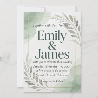 Willow Sage Wedding Invitation Kaart
