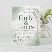 Willow Sage Wedding Invitation Kaart (Staand voorkant)