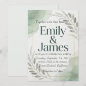 Willow Sage Wedding Invitation Kaart (Voorkant / Achterkant)