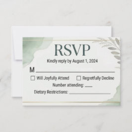 Willow Sage Wedding Response Cards RSVP Kaartje