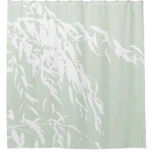  Willow Silhouette Zee Green Bath Douchegordijn (Voorkant)