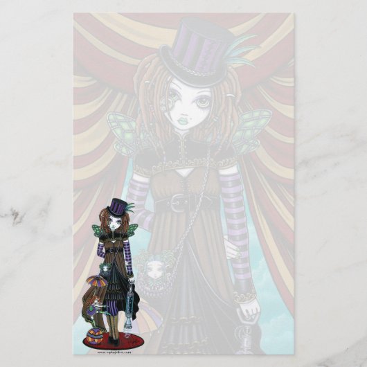 "Willow" Steampunk Circus Fairy Stationery Briefpapier (Voorkant)