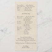 Willow tak op linnen bruiloft programma programmakaart (Achterkant)