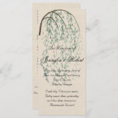 Willow tak op linnen bruiloft programma programmakaart (Voorkant / Achterkant)