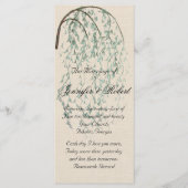 Willow tak op linnen bruiloft programma programmakaart (Voorkant)