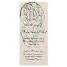 Willow tak op linnen bruiloft programma