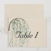 Willow tak op linnen trouwtafel nummer briefkaart (Voorkant / Achterkant)