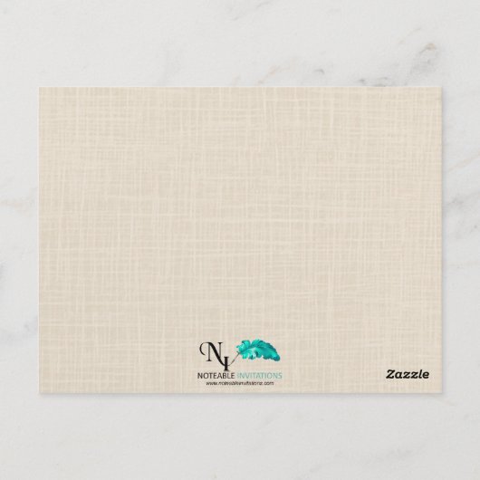 Willow tak op linnen trouwtafel nummer briefkaart (Achterkant)