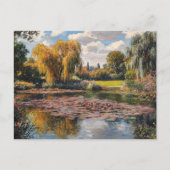 Willow Tree and Lily Pads Landscape Painting Briefkaart (Voorkant)