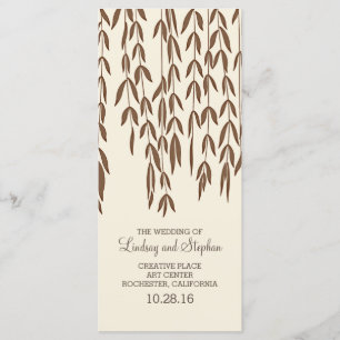 Willow Tree Branches Elegant Wedding Programs Programmakaart