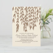 Willow Tree Branches Moderne Huwelijksuitnodiging Kaart (Staand voorkant)