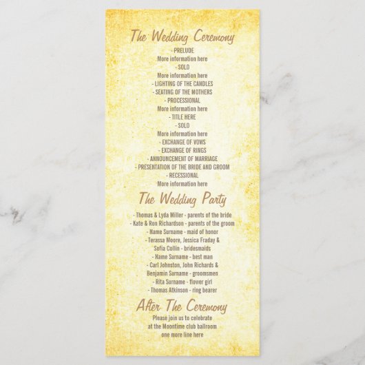 Willow Tree Branches Rustic Lights Wedding Program Programmakaart (Achterkant)