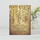 Willow Tree Branches String Lights Huwelijksuitnod Kaart (Staand voorkant)