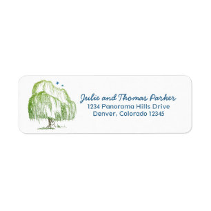 Willow Tree Bruiloft retour adres labels