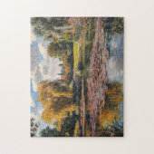 Willow Tree en Lily Pads Landschap Schilderen Legpuzzel (Verticaal)