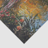 Willow Tree en Lily Pads Landschap Schilderen Tissuepapier (Detail)