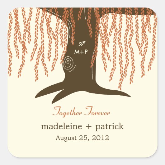 Willow Tree Fall bruiloft gunst Sticker (Voorkant)