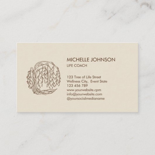 Willow Tree Fotograaf Logo Tree of Life Visitekaartje (Achterkant)