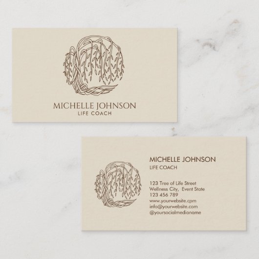 Willow Tree Fotograaf Logo Tree of Life Visitekaartje (Voorkant / Achterkant)