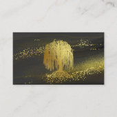 *~* Willow Tree Gold Dust Black Gold Glitter Visitekaartje (Voorkant)