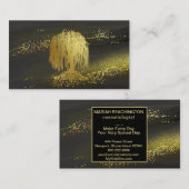 *~* Willow Tree Gold Dust Black Gold Glitter Visitekaartje (Voorkant / Achterkant)