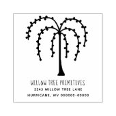 Willow Tree Rustic Business|Familienaam Adres Rubberstempel (Afrduk)