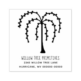 Willow Tree Rustic Business|Familienaam Adres Rubberstempel