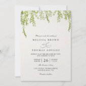 Willow Tree Rustic Greenery Modern QR Code Wedding Kaart (Voorkant)