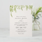 Willow Tree Rustic Greenery Modern QR Code Wedding Kaart (Staand voorkant)