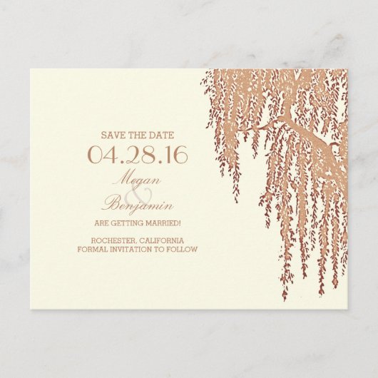 Willow tree  save the date briefkaarten (Voorkant)