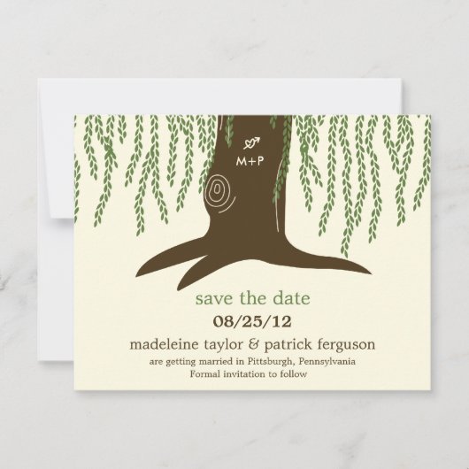 Willow Tree slaat de datumkaart op Save The Date (Voorkant)
