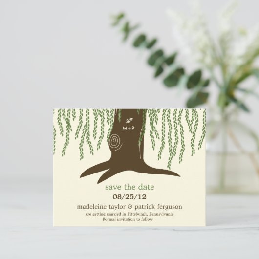 Willow Tree slaat de datumkaart op Save The Date (Staand voorkant)