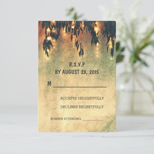 Willow tree takken rustieke string lichten RSVP (Staand voorkant)