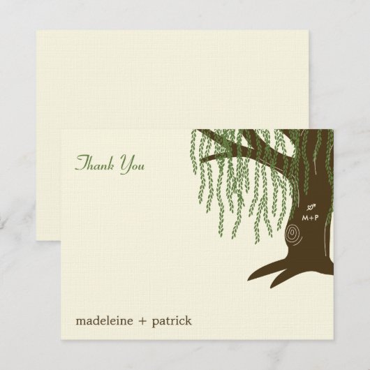 Willow Tree Weddenschap Hartelijk dank Notitiekaartje (Voorkant / Achterkant)