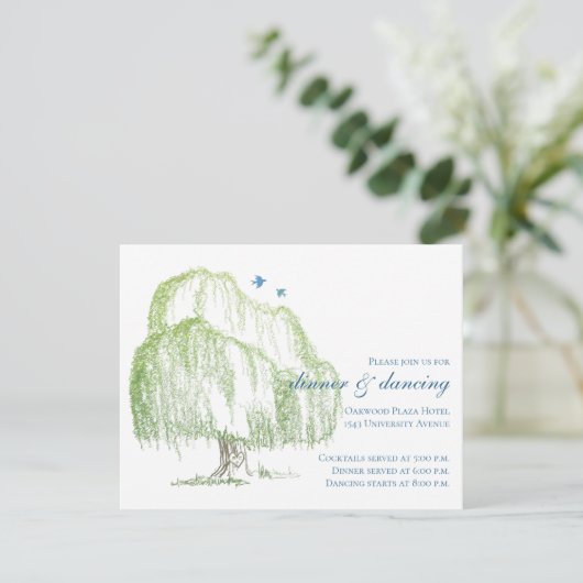 Willow Tree Wedding Reception Kaart (Staand voorkant)