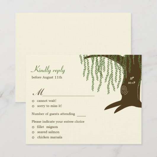 Willow Tree Wedding RSVP / Respaart (Voorkant / Achterkant)