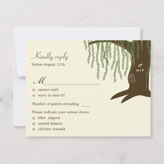 Willow Tree Wedding RSVP / Respaart Kaartje (Voorkant)