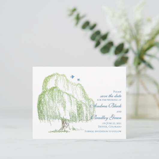 Willow Tree Wedding Save the Date Notice (Staand voorkant)