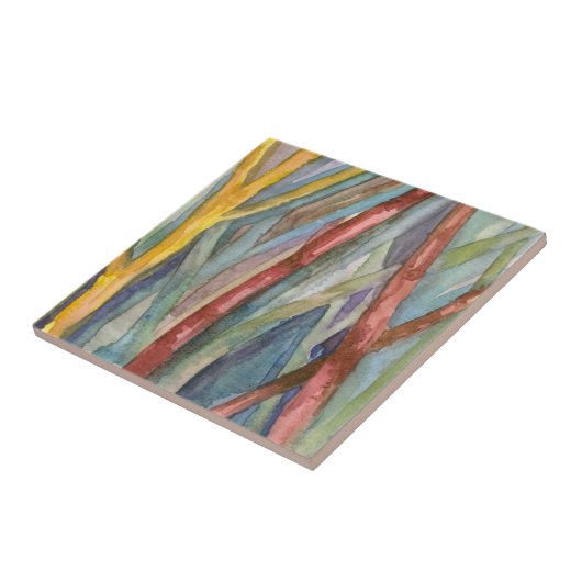 Willow Trees Creekside Autumn Waterverf Tegeltje (Zijkant)